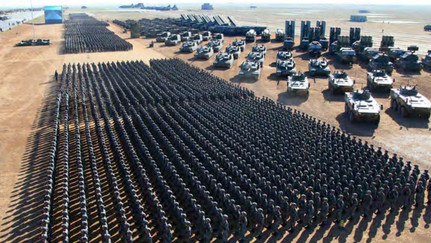 China - People’s Liberation Army troops prepare for a parade in September 2017 commemorating the PLA’s 90th anniversary. Photo from Defense Intelligence Agency 2019 China Military Power report (This photograph is considered public domain and has been cleared for release)