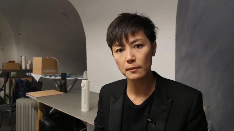 Denise Ho speaking before her gig in London in October 2019 (Copyright: Brian McGleenon, The Humanoid News)